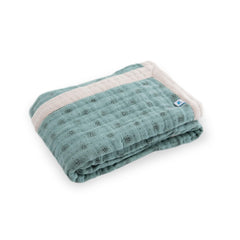 Little Unicorn muslin quilt: multi-layer stitching detail for breathable warmth.