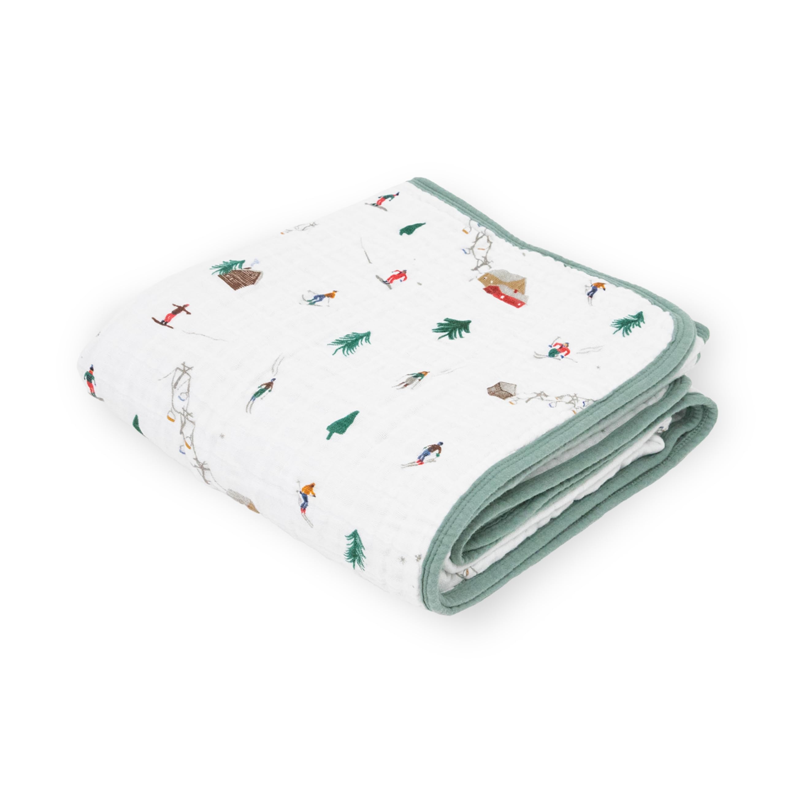 Little Unicorn muslin quilt Powder Party closeup showing ultra-soft fabric for baby comfort