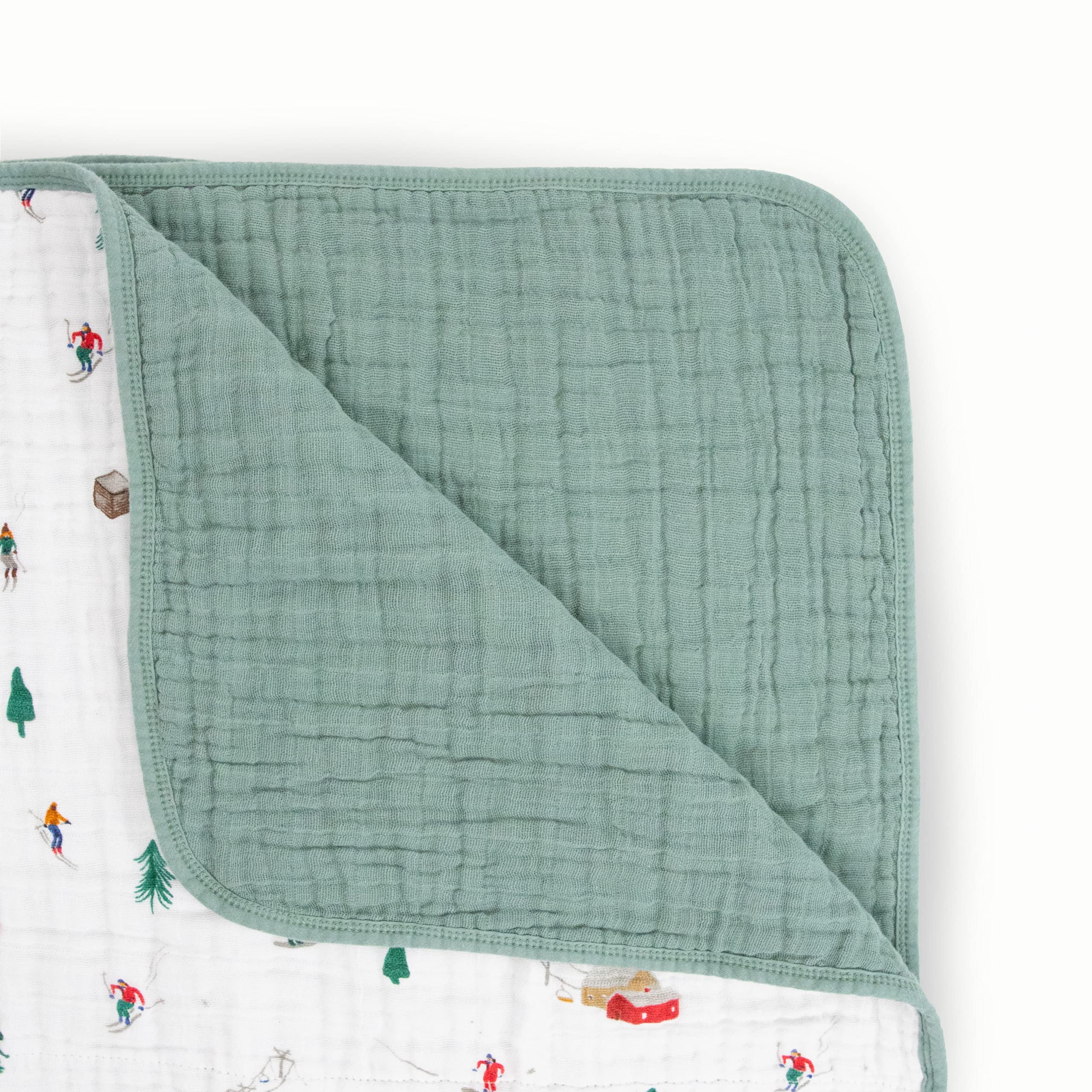 Little Unicorn muslin quilt Powder Party folded blanket ready for on-the-go snuggles