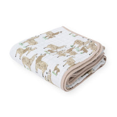 Little Unicorn Muslin Quilt soft close-up shows breathable cotton layers for cozy cuddles.