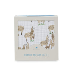 Little Unicorn Muslin Quilt stitching detail highlights durable edges and refined finish.