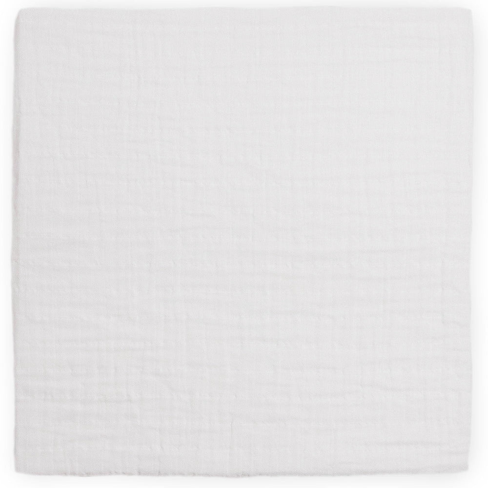 Little Unicorn muslin swaddle blanket white pack-two layout emphasizes versatile giftable pair.