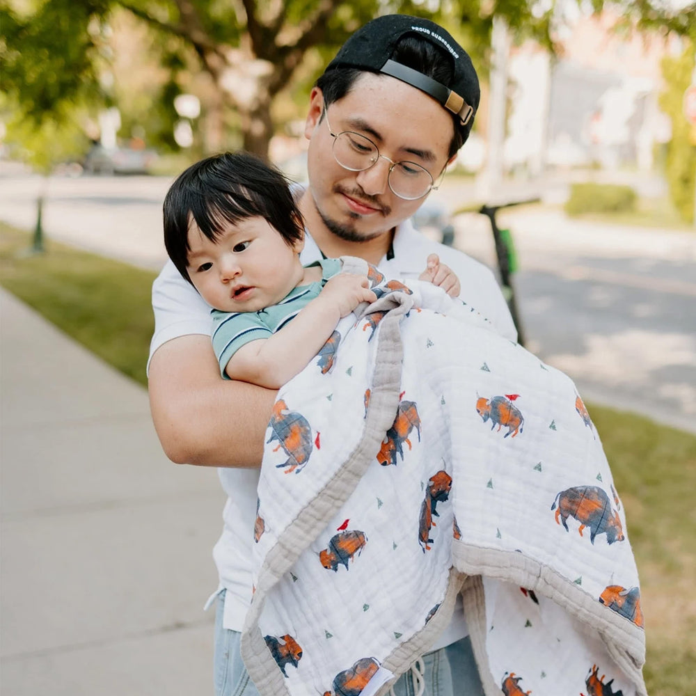 Little Unicorn quilt is machine washable and colorfast for busy families.