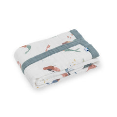 Little Unicorn newborn quilt mermaids soft muslin for breathable warmth