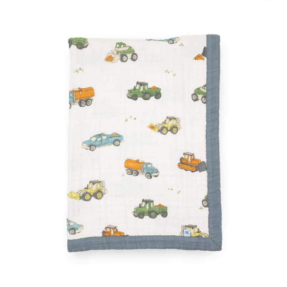 Little Unicorn newborn receiving quilt soft-closeup demonstrates ultra-soft muslin nap comfort
