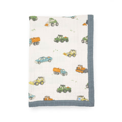 Little Unicorn newborn receiving quilt soft-closeup demonstrates ultra-soft muslin nap comfort