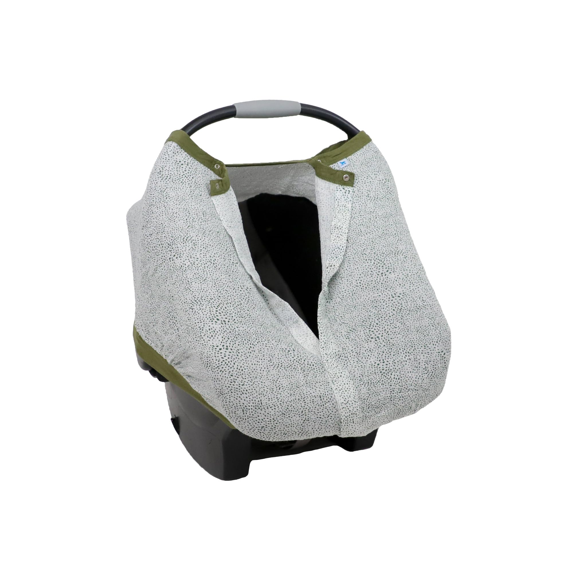 Little Unicorn car seat canopy features a peek-a-boo window for quiet checks.