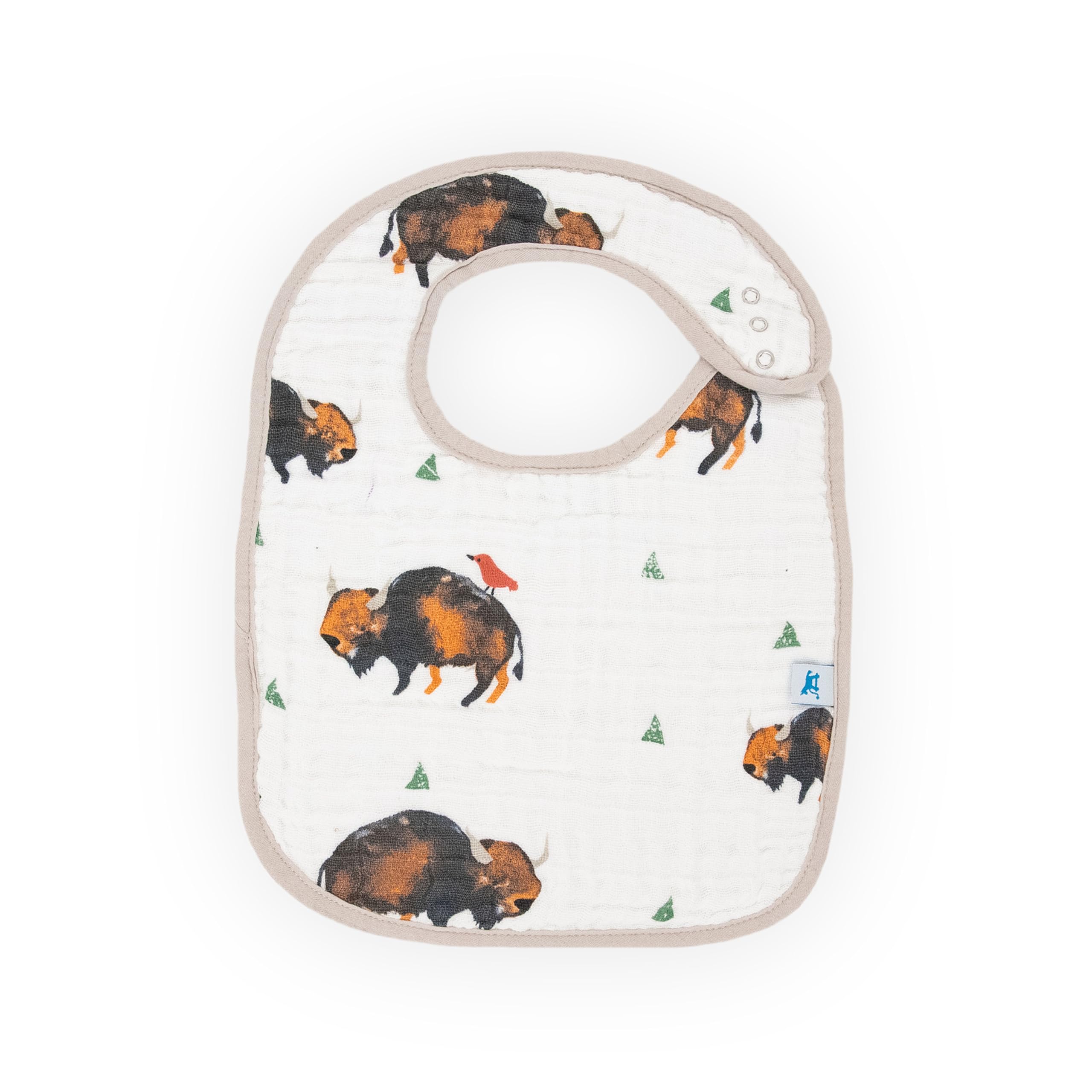 Little Unicorn Premium Classic Bib 3-pack adjustable snaps for growing babies and secure fit.