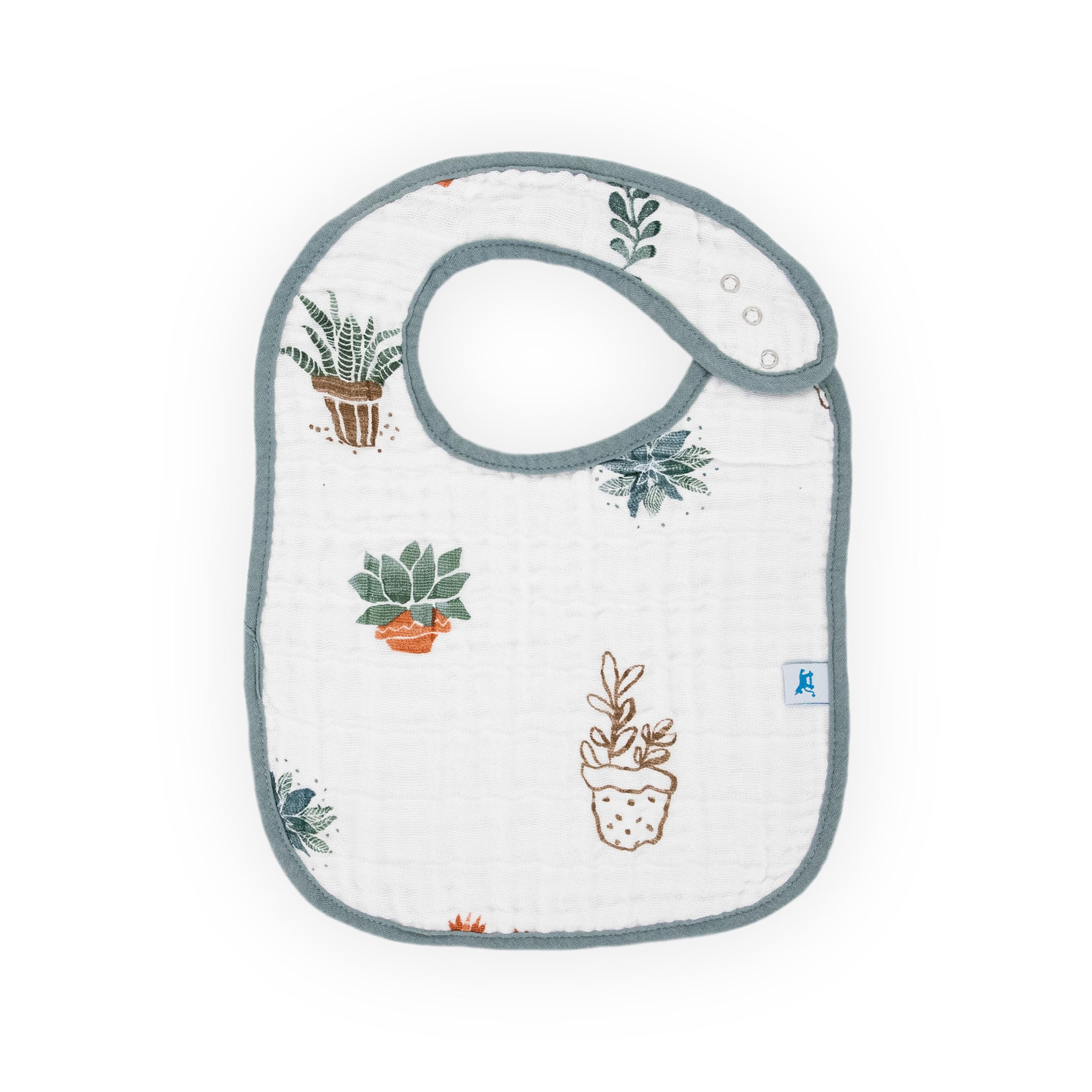 Little Unicorn Premium Classic Bib 3-pack mealtime setup catching drool and spills for easier meals.