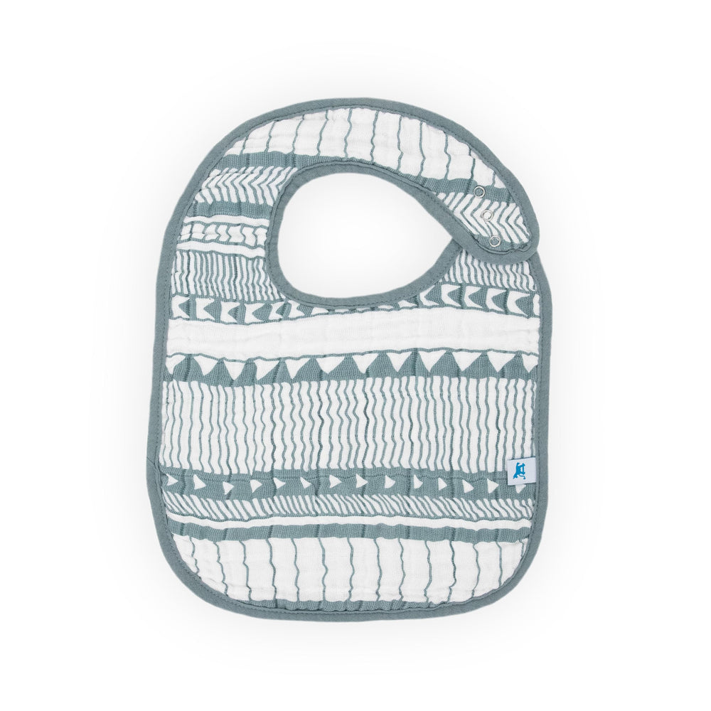 Little Unicorn Premium Classic Bib 3-pack printed patterns add handmade charm to nursery outfits.