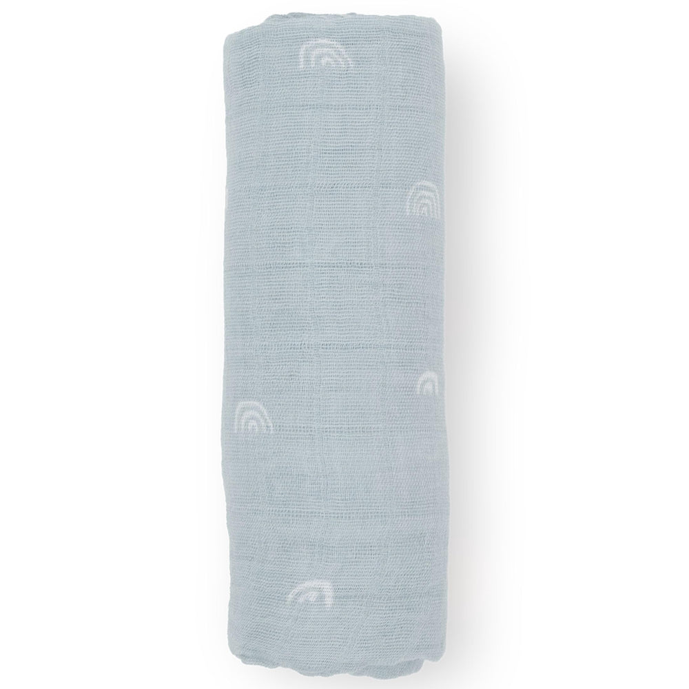 Little Unicorn swaddle as stroller cover providing sun and wind protection