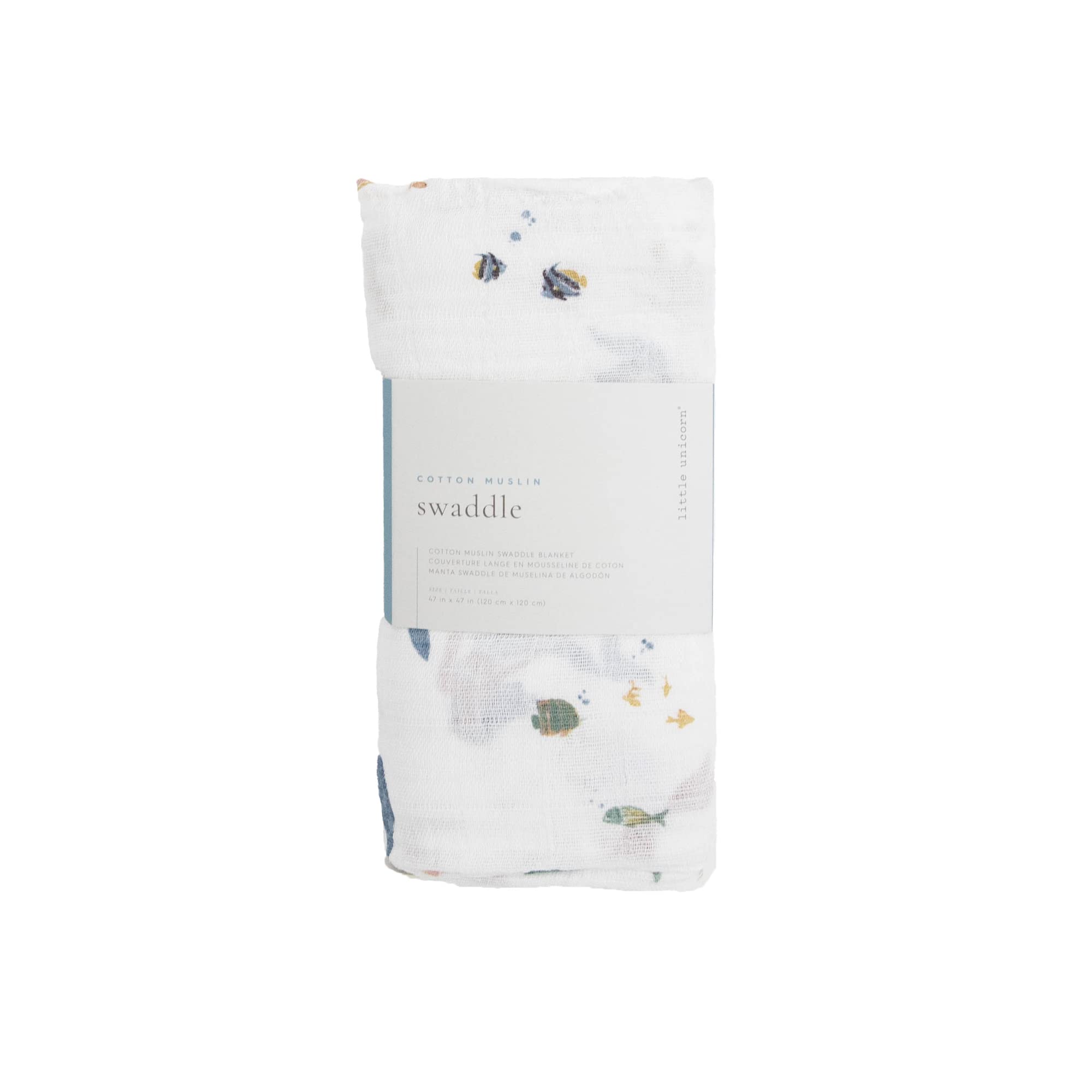 Little Unicorn premium cotton swaddle enhances nursery decor and softness