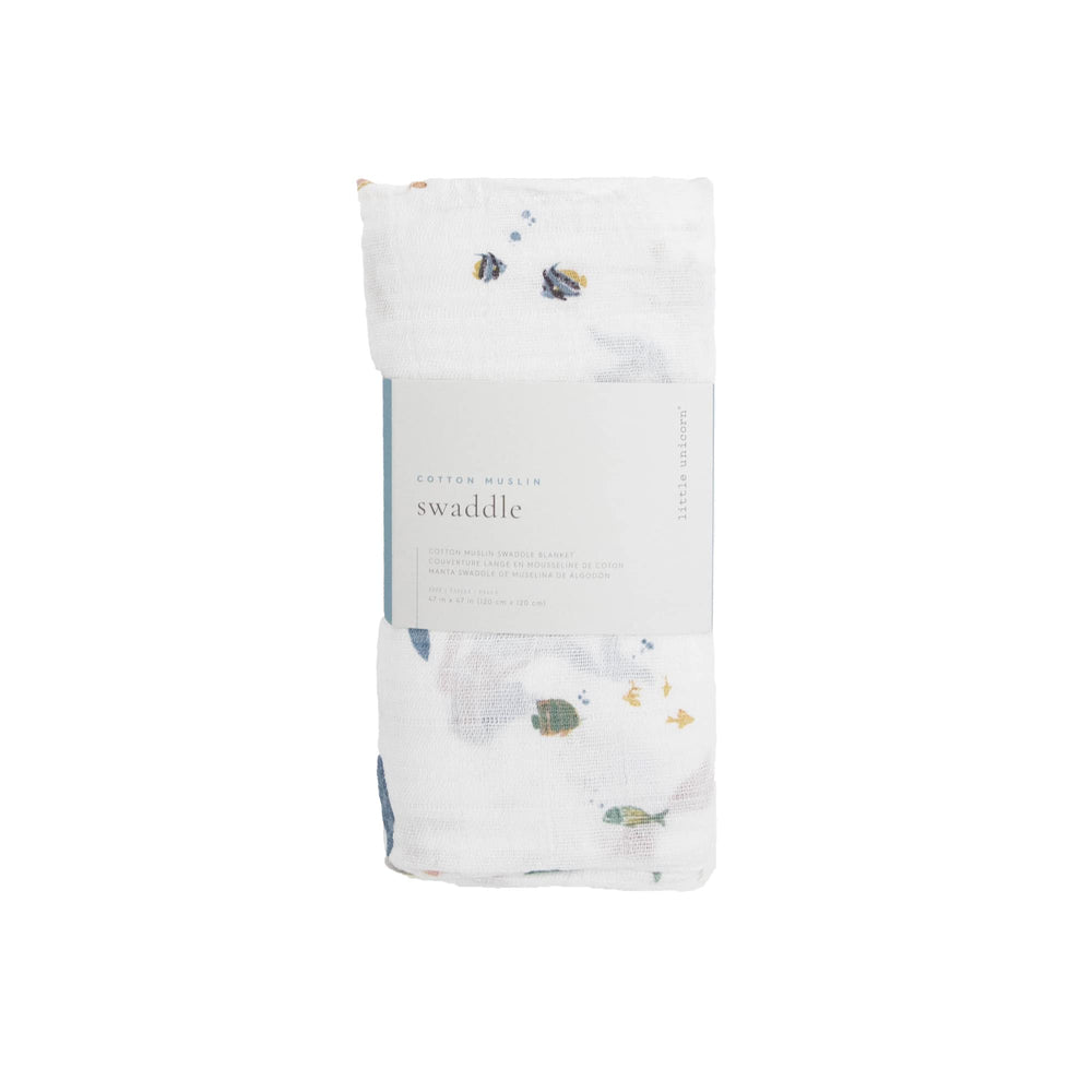 Little Unicorn premium cotton swaddle enhances nursery decor and softness
