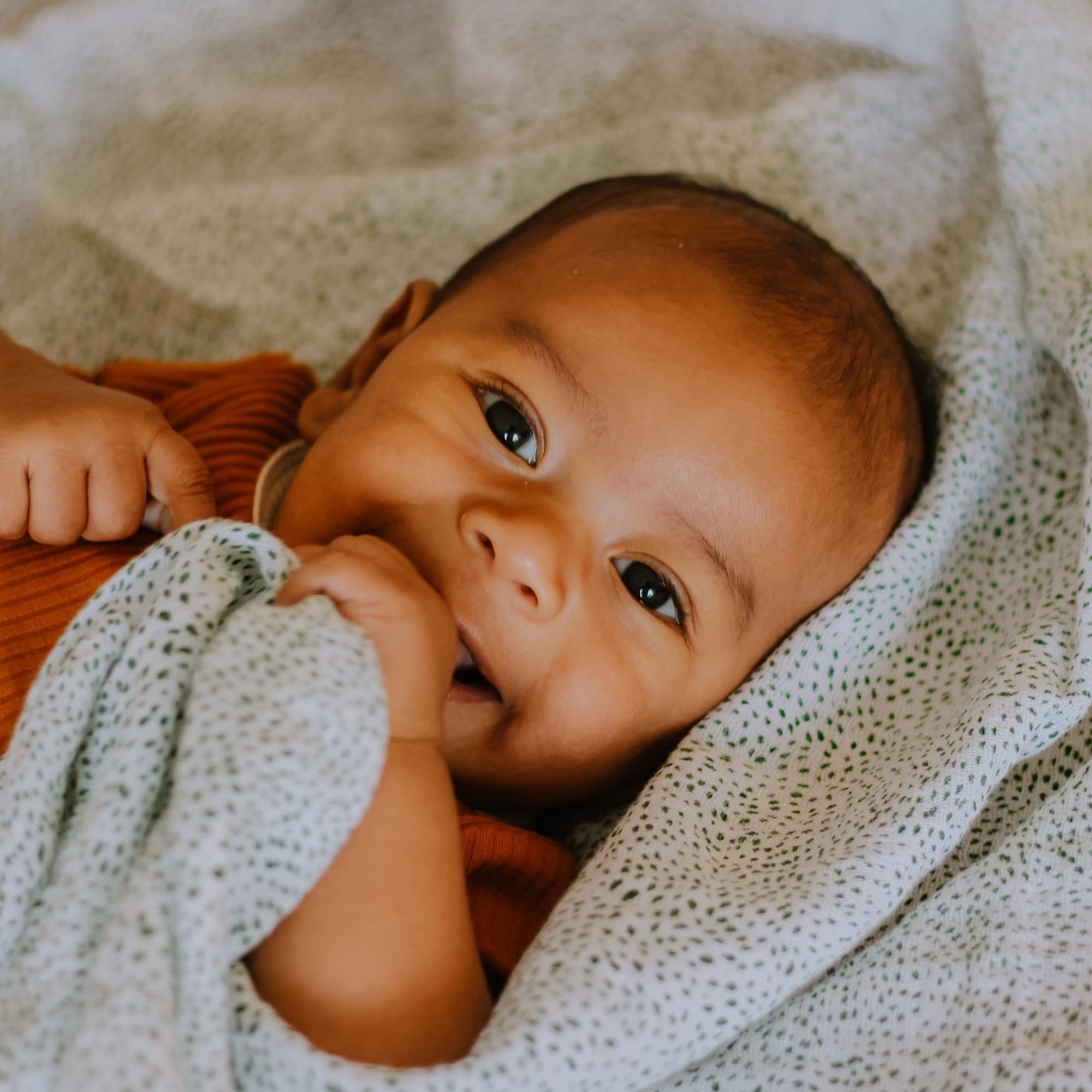 Little Unicorn swaddle at night for secure, snug sleeping sessions.