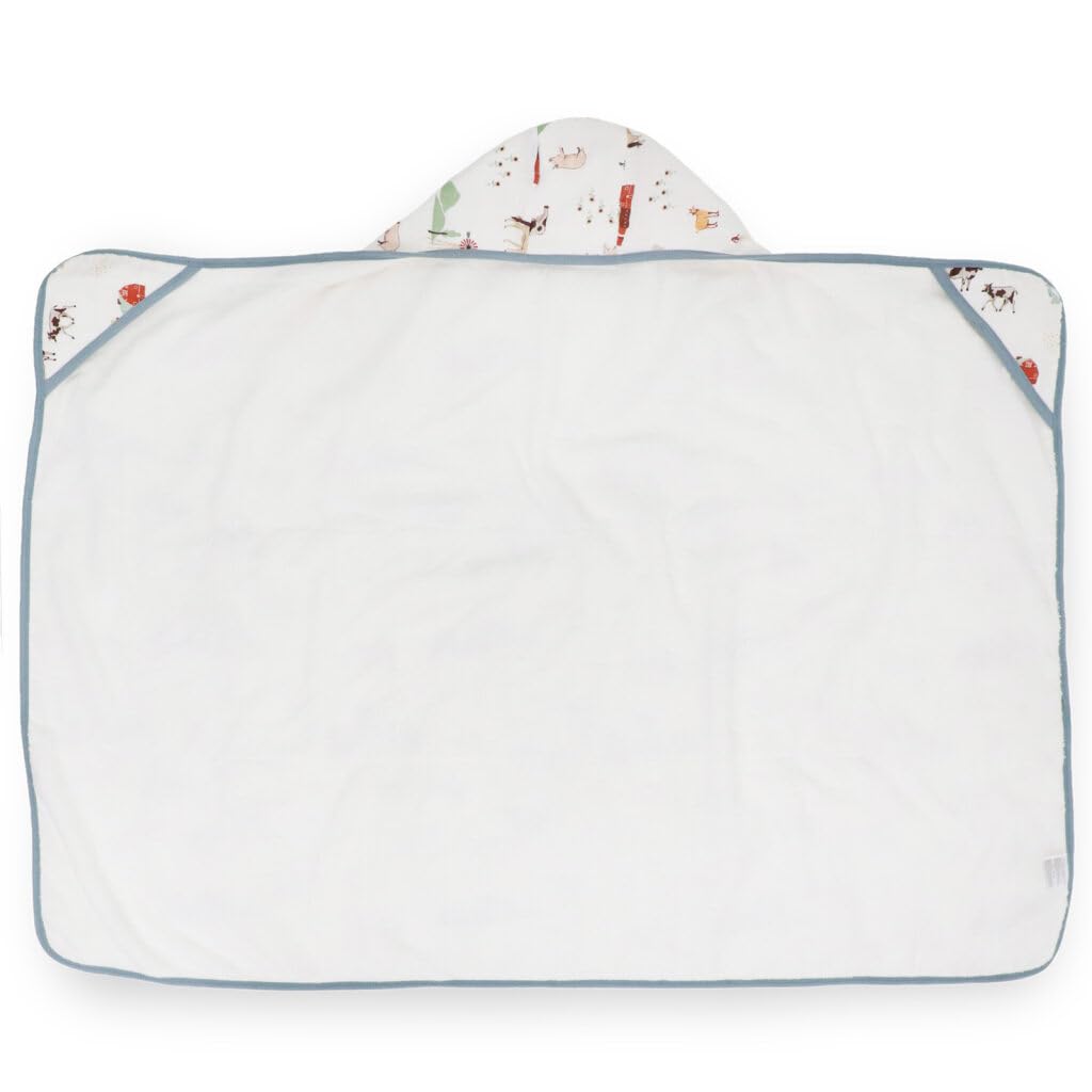 Soft cotton muslin and French terry for plush softness and absorbency.
