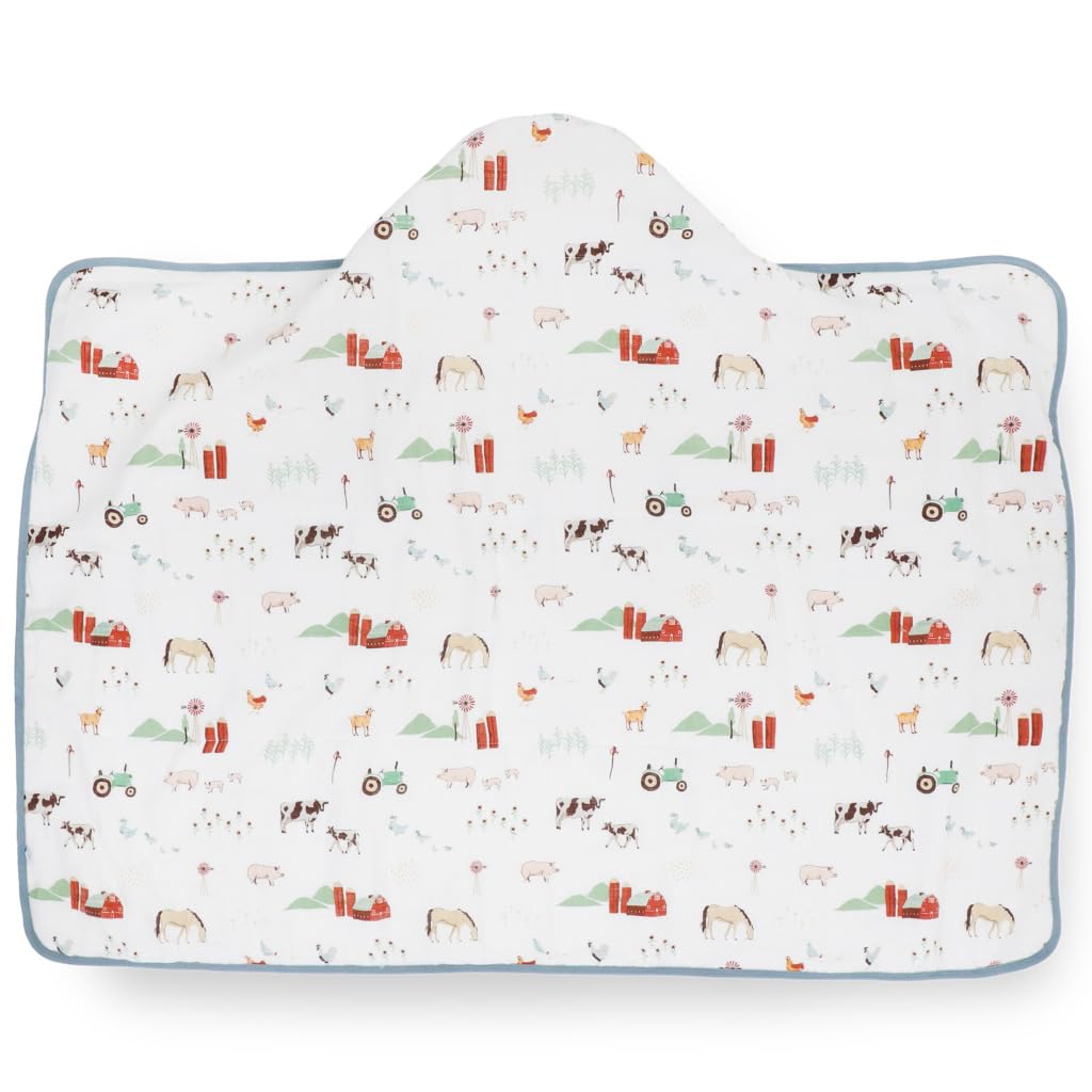 Large 42x47 inch towel suitable for ages 1–6 after bathing.