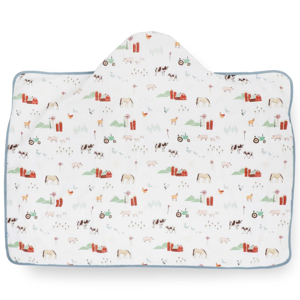Large 42x47 inch towel suitable for ages 1–6 after bathing.