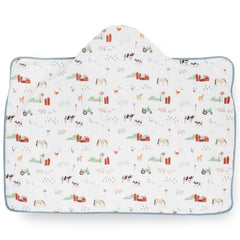 Large 42x47 inch towel suitable for ages 1–6 after bathing.