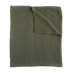 Little Unicorn Premium Quilted Throw Fern front view for cozy cuddles