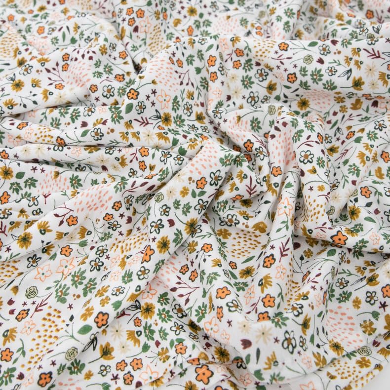 Little Unicorn pressed petals swaddle blanket flat view highlights gentle stretch for secure wrapping