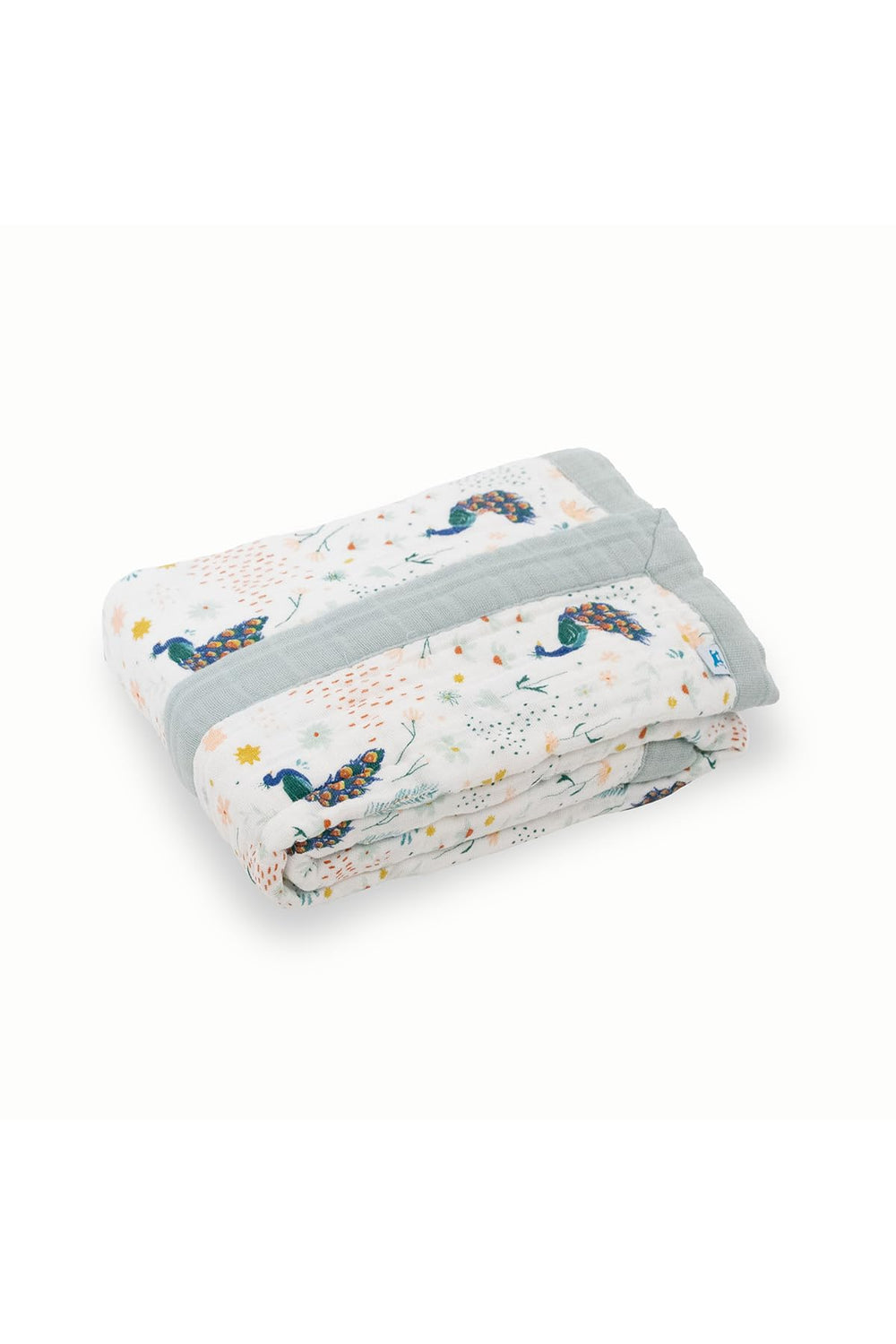 Little Unicorn quilt multi-layer muslin design provides breathable warmth for outings.