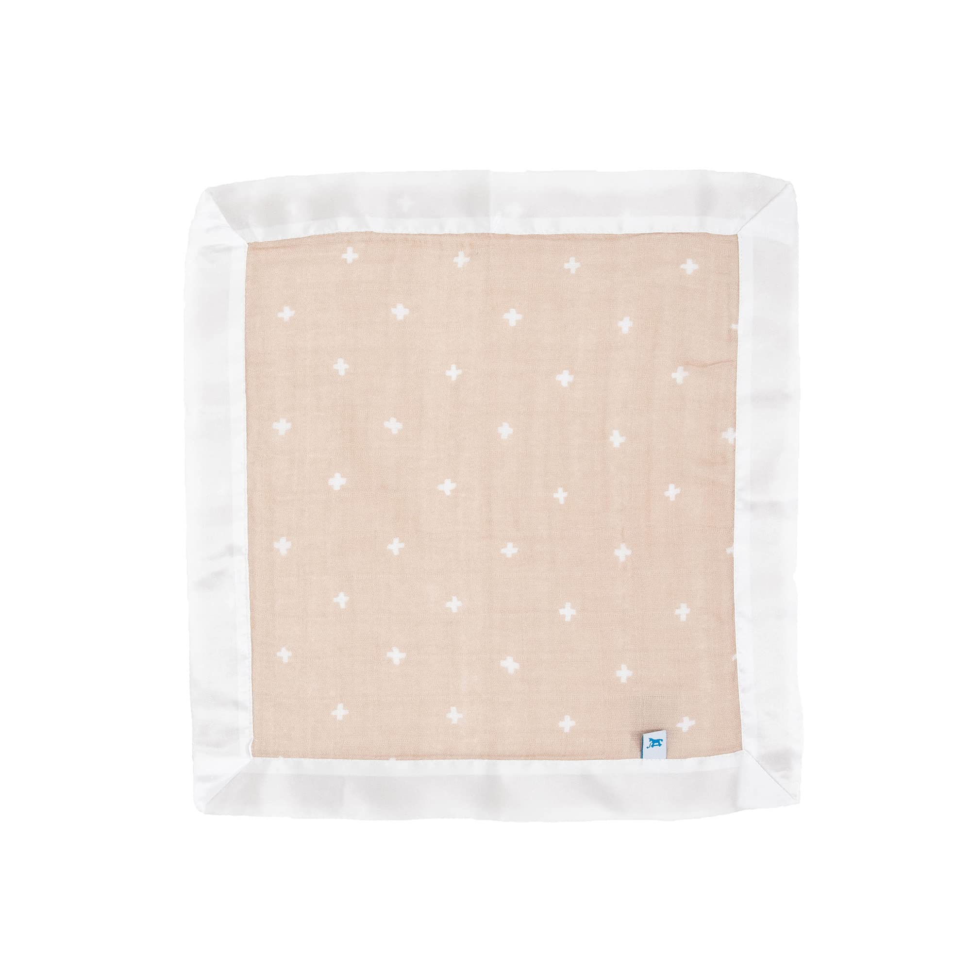 Little Unicorn satin-border closeup highlights a silky edge for soothing touch