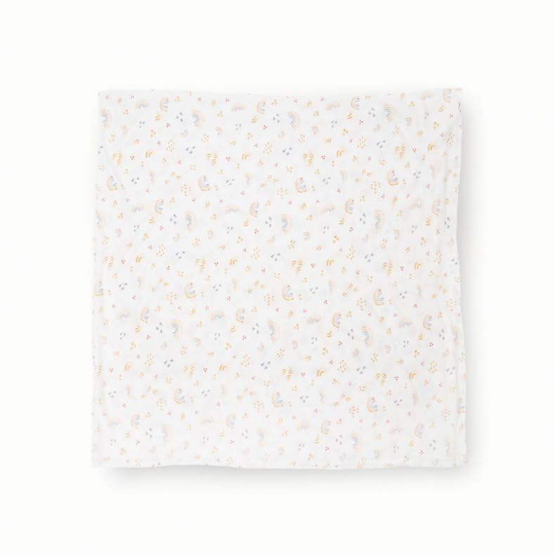 Little Unicorn close-up of fabric texture emphasizes durable, colorfast machine-washable weave
