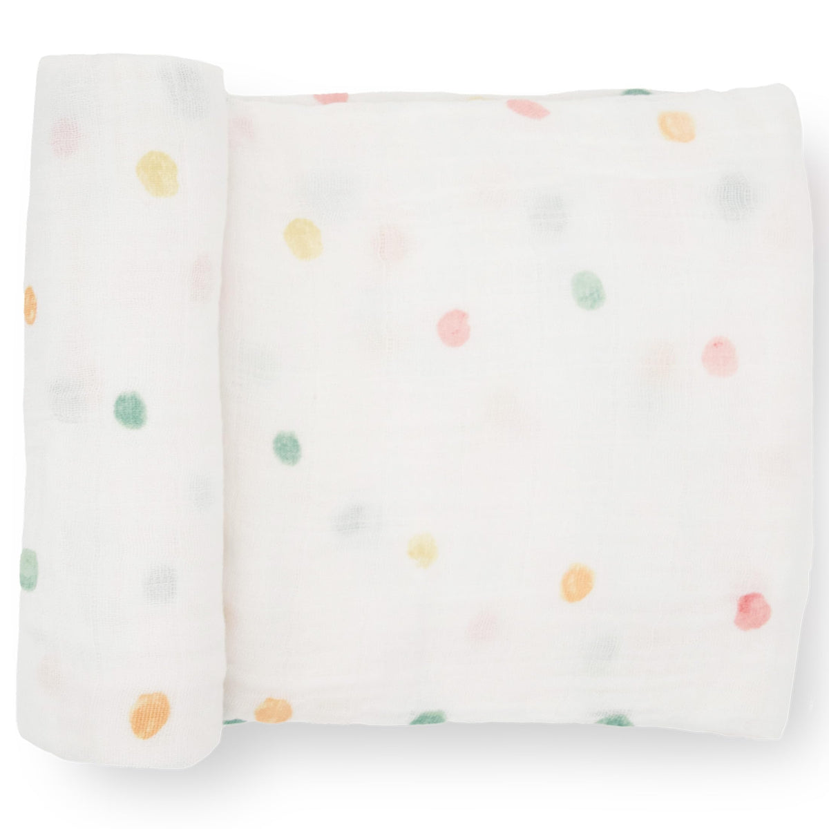 Little Unicorn swaddle blanket Party Dots, ideal for calming newborns during swaddling and play.