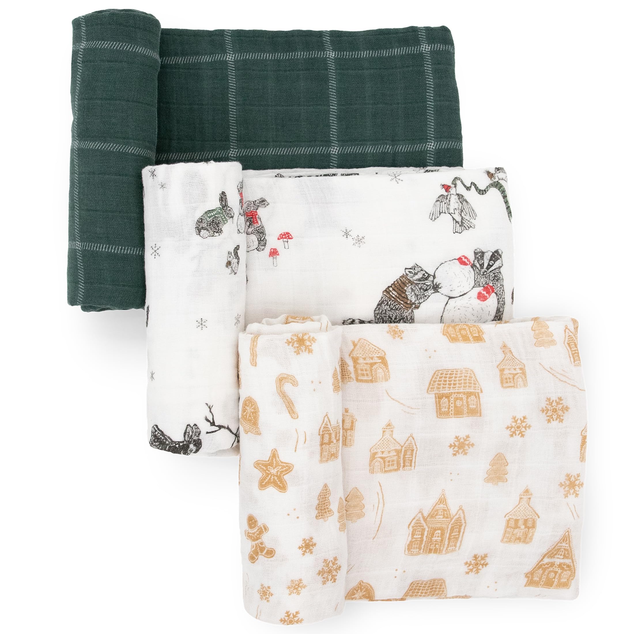 Little Unicorn Snow Day striped swaddle blanket for newborn comfort and swaddling