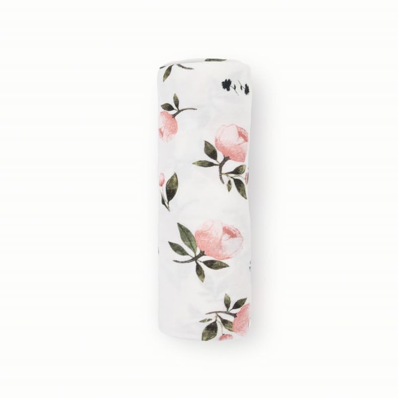 Little Unicorn swaddle watercolor rose nursing-friendly blanket supports comfortable feeding.