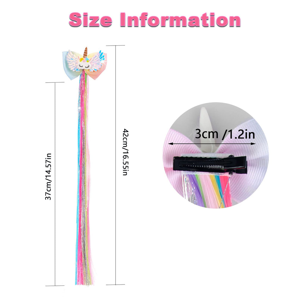 Little World unicorn hair clip bow brightening daily hairstyles