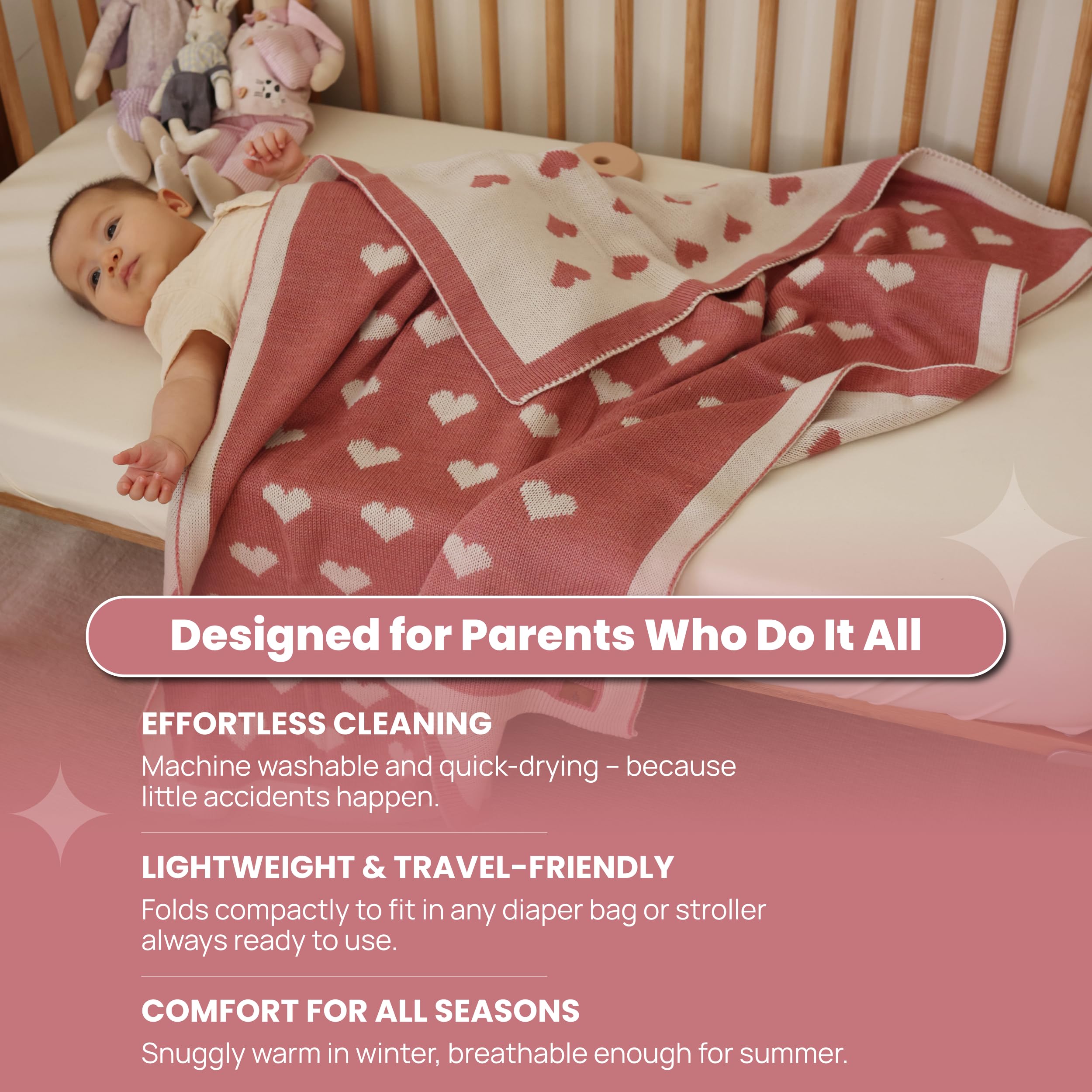 Little Dedi lightweight 350 g blanket, easy care for busy families.