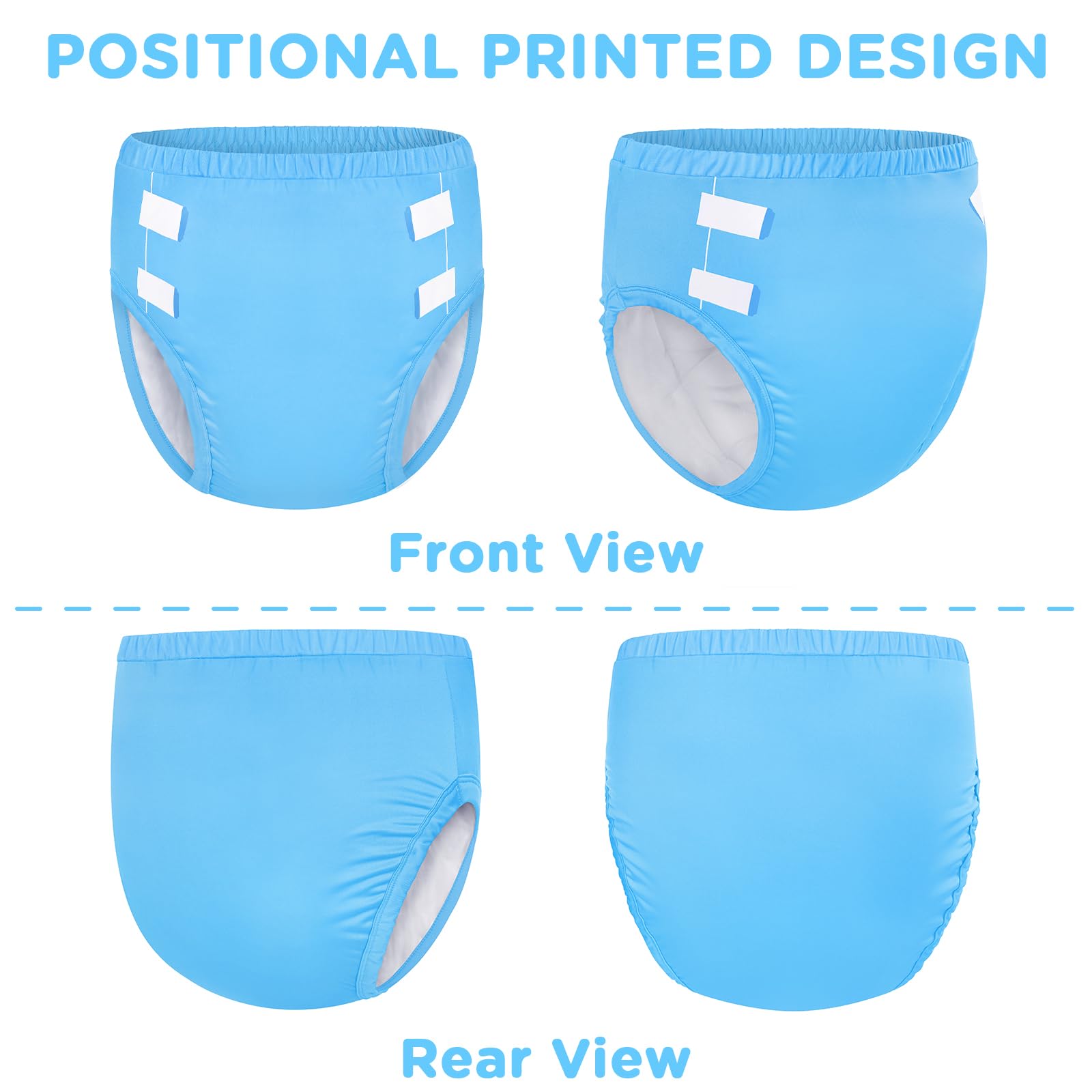 LittleForBig Training Pants blue—reusable absorbent core holds up to 6.8 oz for light leaks.