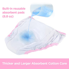 LittleForBig absorbent core closeup demonstrates six point eight ounce capacity.