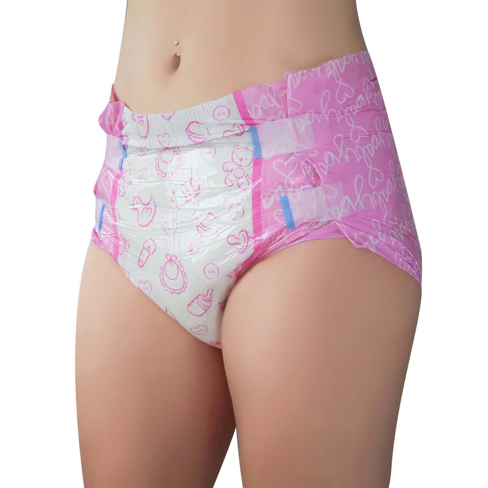 Littleforbig nursery pink print adds cheerful style for all-day confidence.