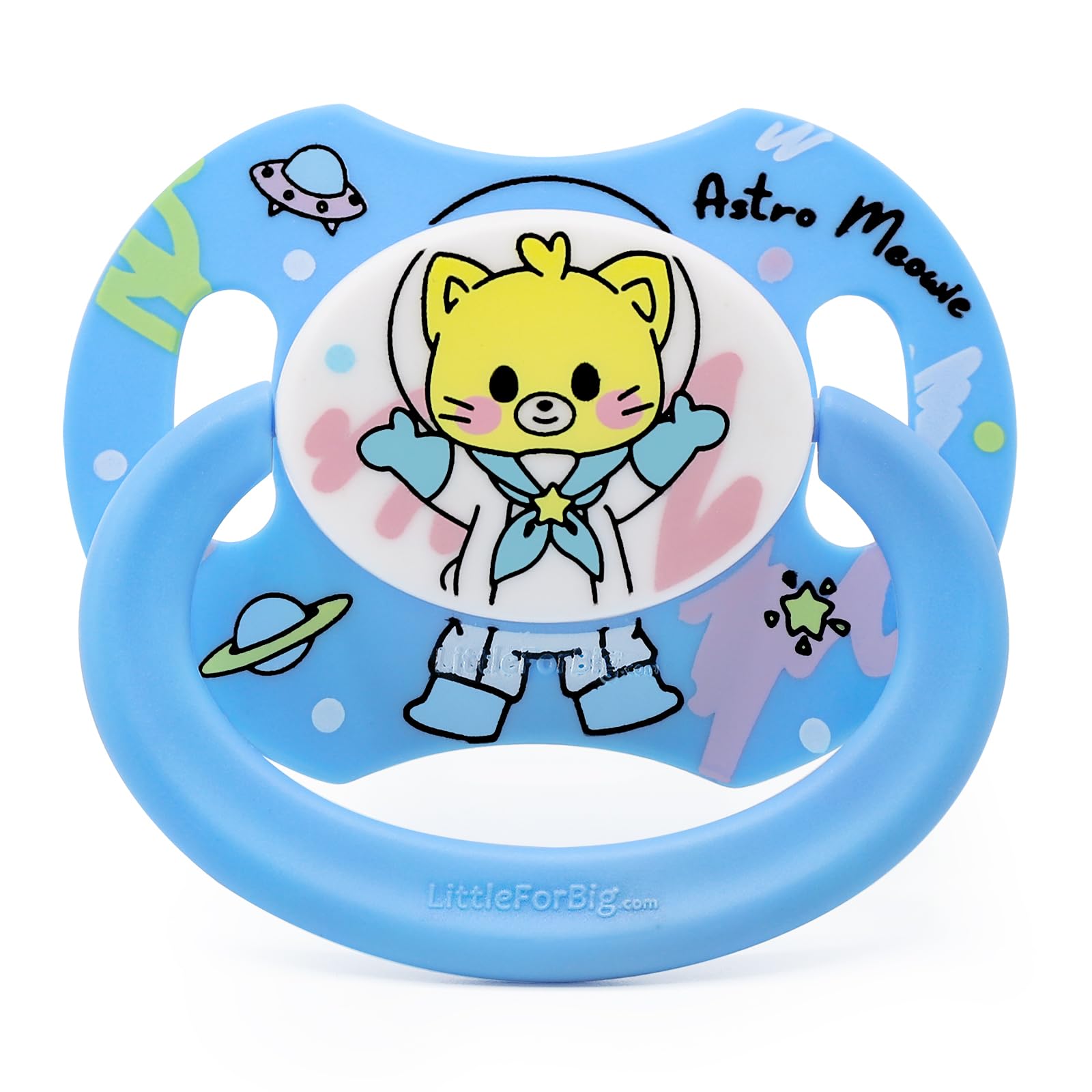 LittleForBig Bigshield Gen-II astro-babies pattern pacifier offering calming visuals for soothing moments
