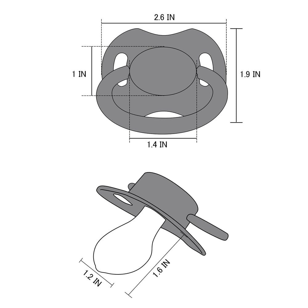 LittleForBig Bigshield Gen-II pacifier with black dust cap for hygiene.