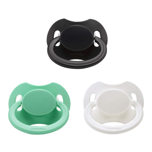 LittleForBig Bigshield Gen-II black nipple pacifier for a natural latch.