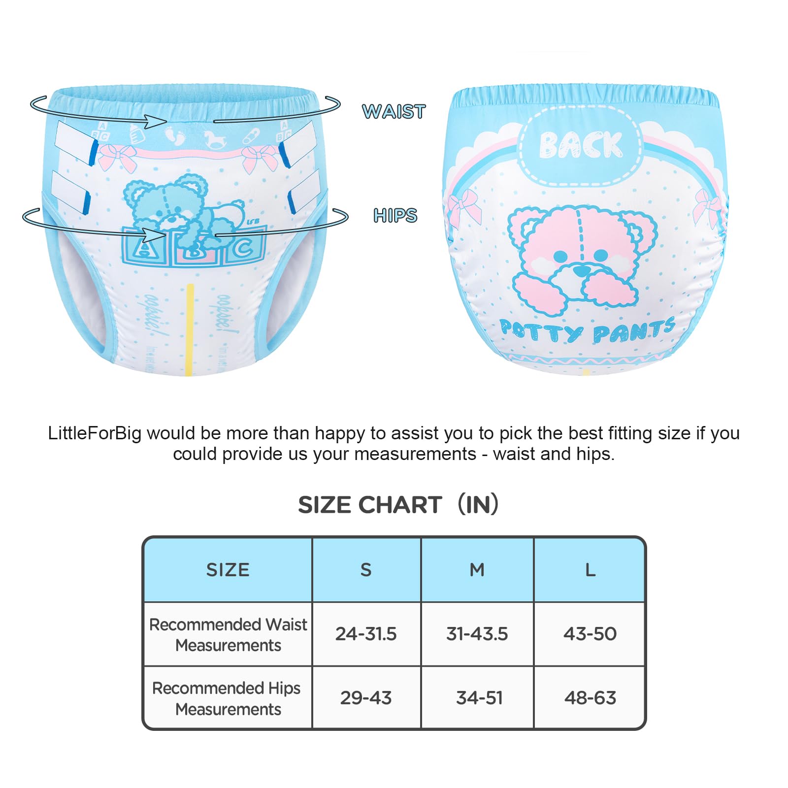 Littleforbig cotton crotch layer blue close-up highlighting soft durable fabric