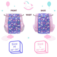 Littleforbig Printed Adult Brief Diapers front view with adjustable tapes for secure fit