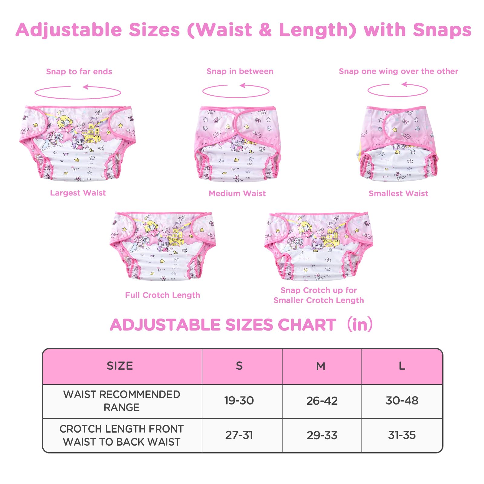 Adjustable snaps on the Dreamland wrap enable a customized height and waist fit.