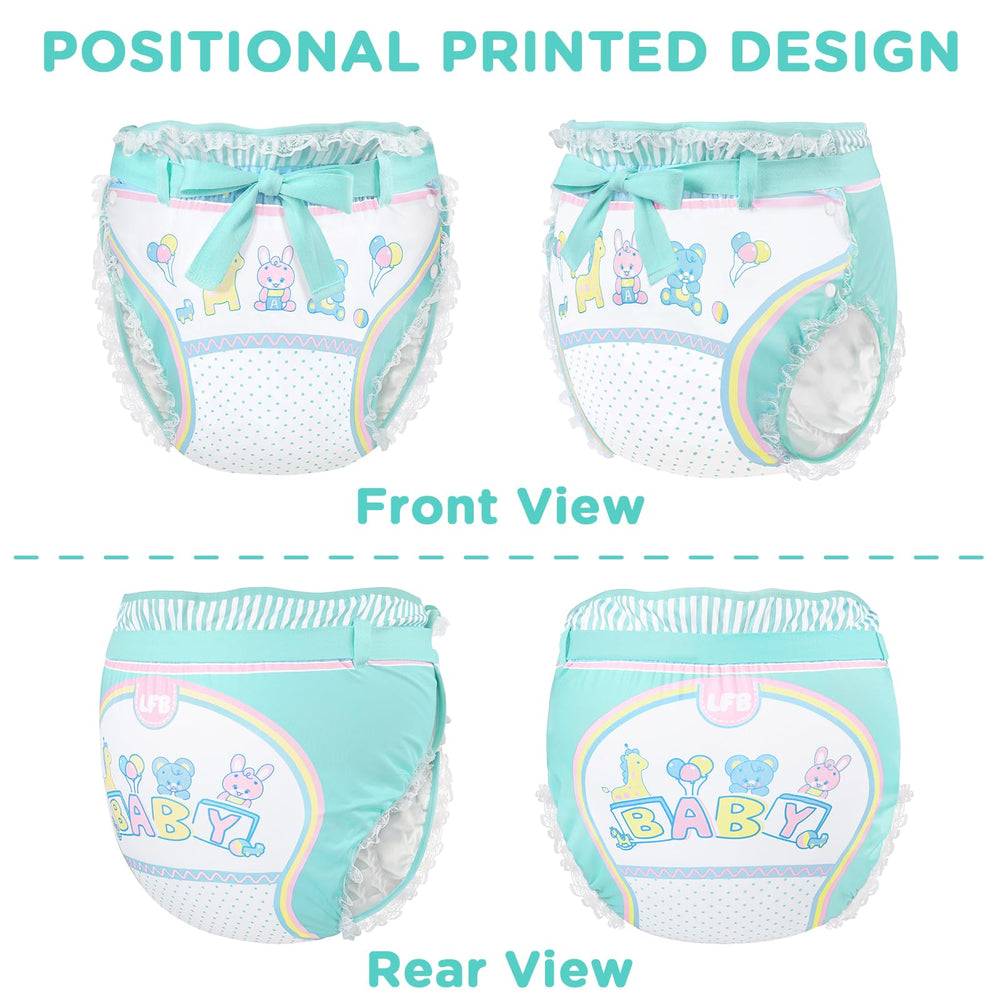 Littleforbig elastic waistband with side snaps enables a secure, adjustable fit.