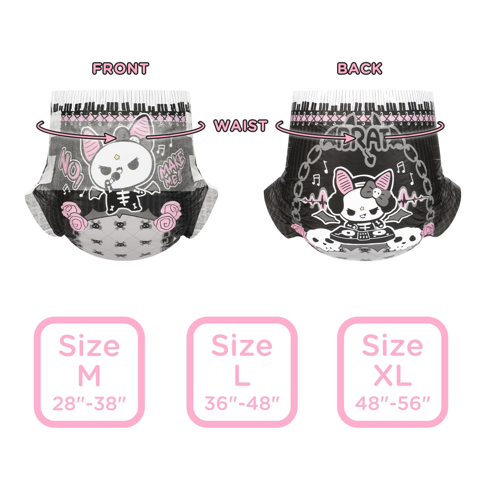Bella the Brat print adds rebellious attitude during changes.