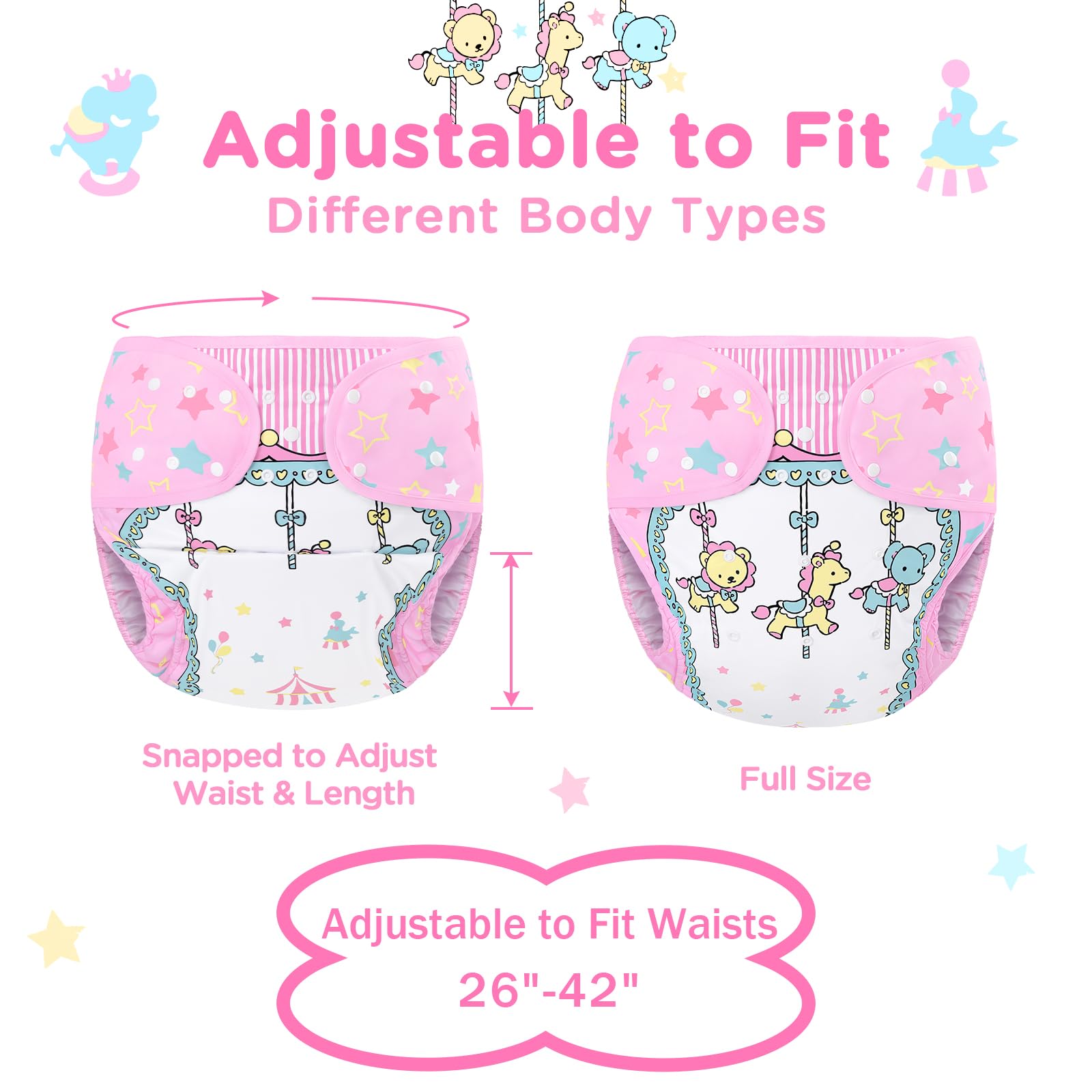 Littleforbig wrap adjustable snaps provide customizable waist fit for different body shapes.
