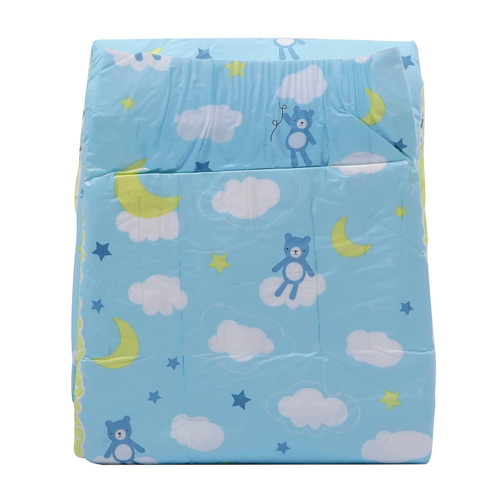 LittleForBig Little Dreamers diaper worn by baby for comfortable fit.