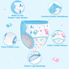 Littleforbig Little Trunks blue absorbent core close-up showing built-in pads