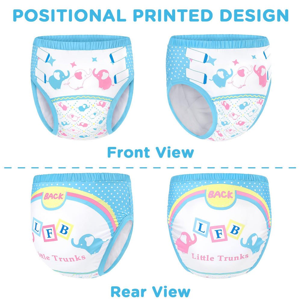 Littleforbig Little Trunks blue care instructions icon, gentle washing guidance