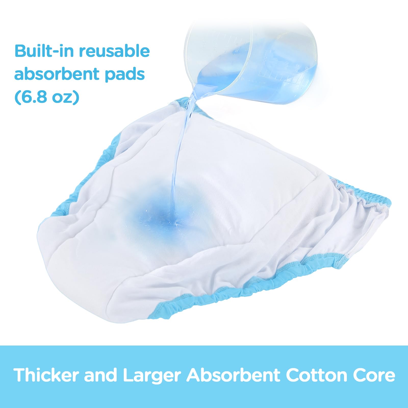 Littleforbig Little Trunks blue cotton crotch layer close-up, soft and durable