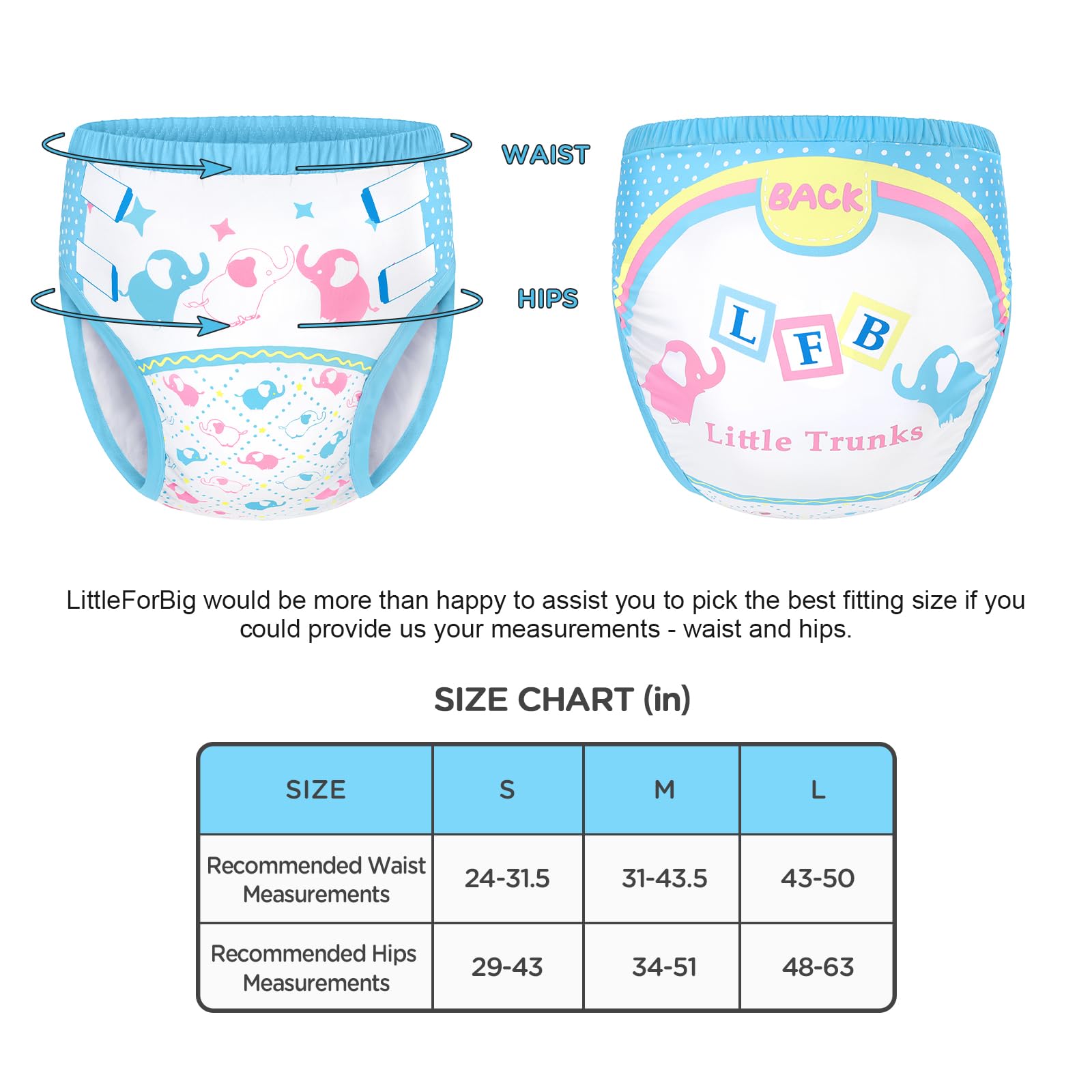 Littleforbig Little Trunks blue elastic waistband close-up, flexible fit