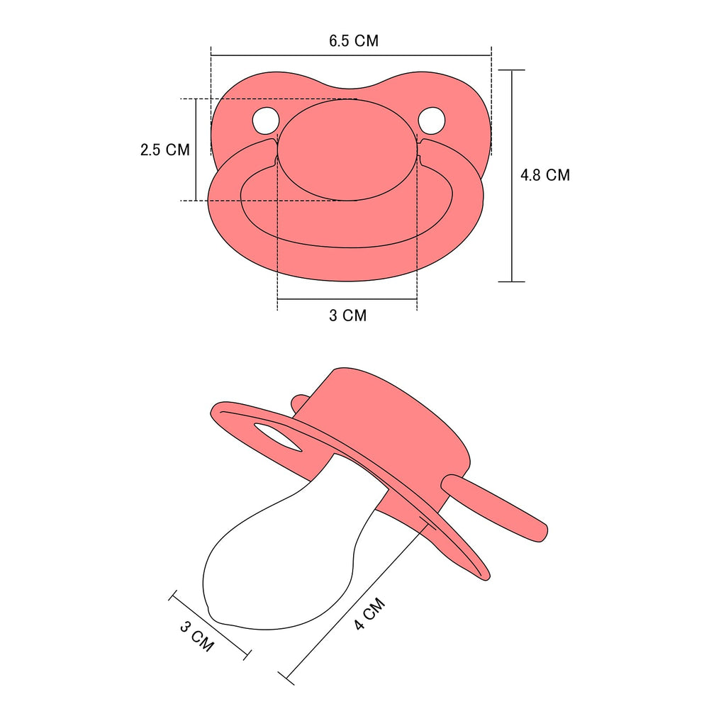 LittleForBig Gen-1 red pacifier with mix-and-match capability for customization